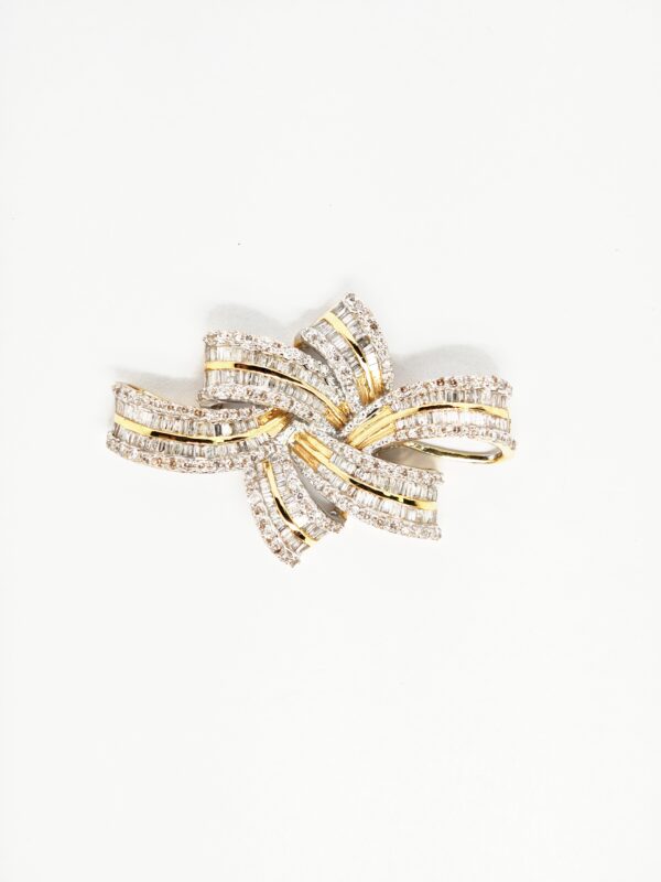 18K Yellow Gold Diamond Pendant 2 Tone