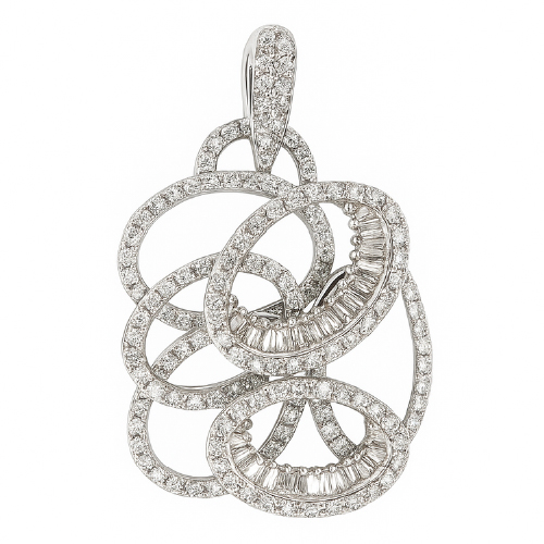 18K White Gold Diamond Pendant