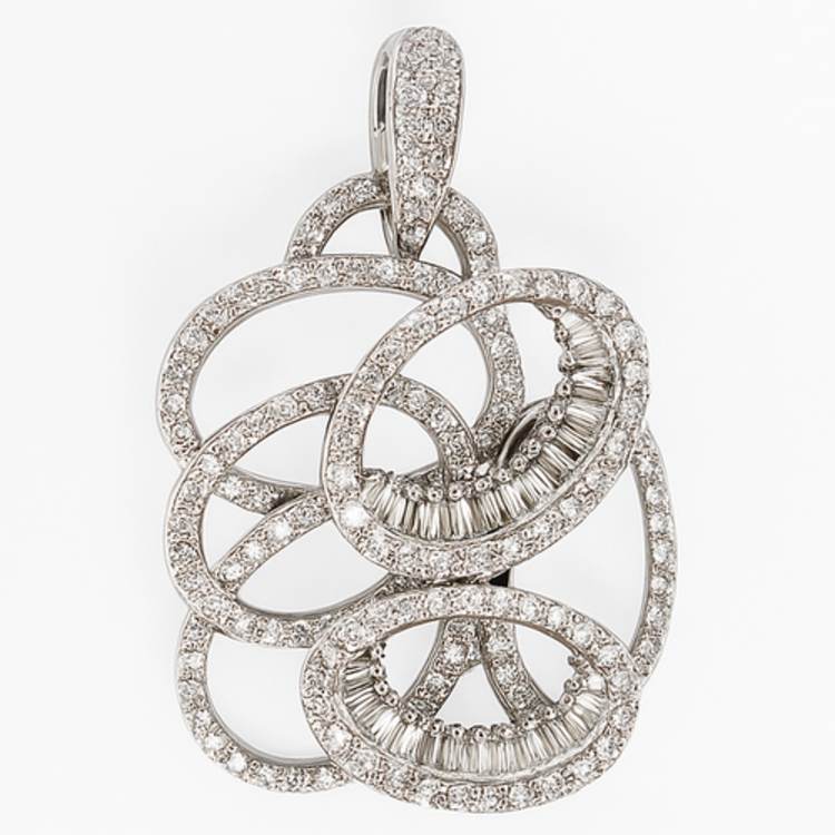 18K White Gold Diamond Pendant
