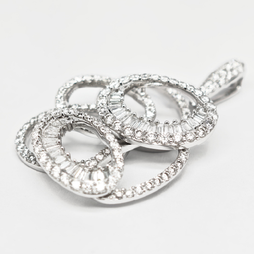 18K White Gold Diamond Pendant