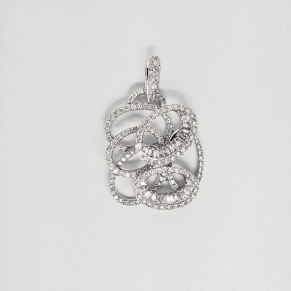 18K White Gold Diamond Pendant