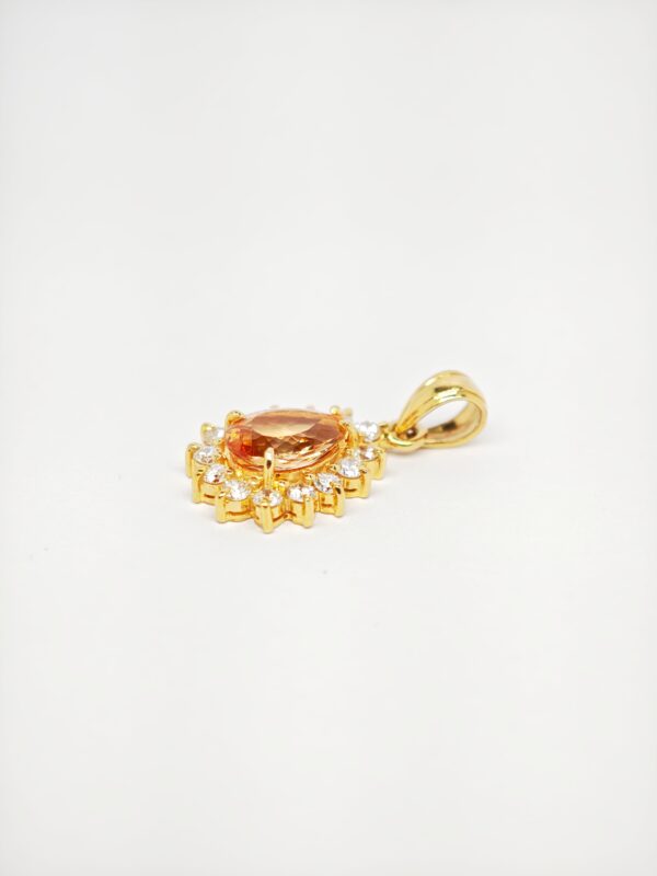 20K Yellow Gold Diamond & Semi Precious Stone Pendant