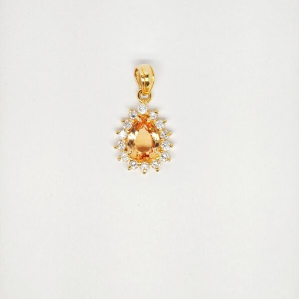 20K Yellow Gold Diamond & Semi Precious Stone Pendant
