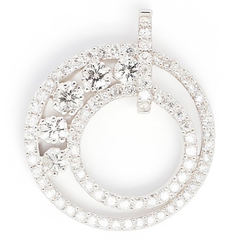18K White Gold Diamond Pendant