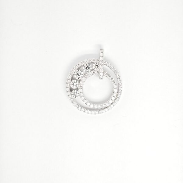 18K White Gold Diamond Pendant