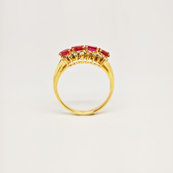 18K Yellow Gold Diamond & Ruby Ring
