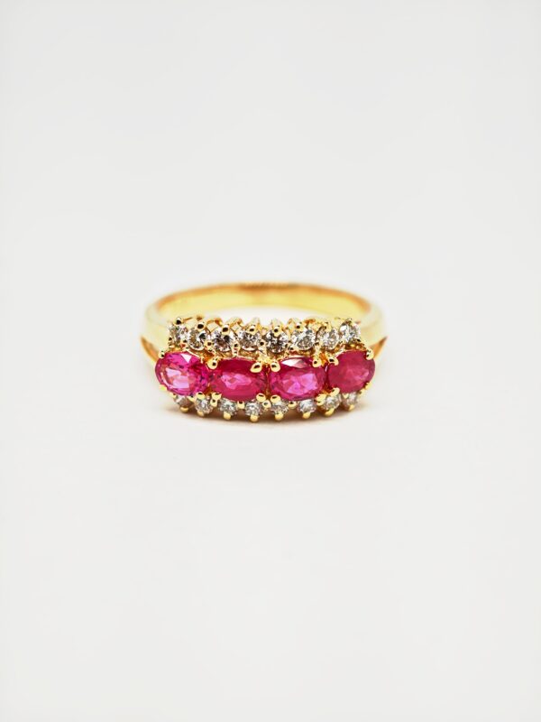 18K Yellow Gold Diamond & Ruby Ring