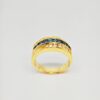 18K Yellow Gold Diamond & Blue Sapphire Ring