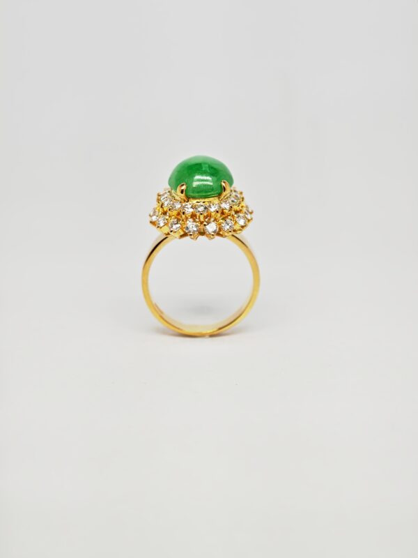 22K Yellow Gold Diamond & Jade Ring