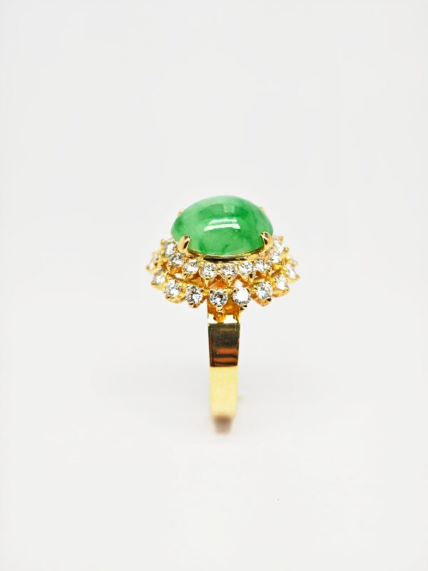 22K Yellow Gold Diamond & Jade Ring