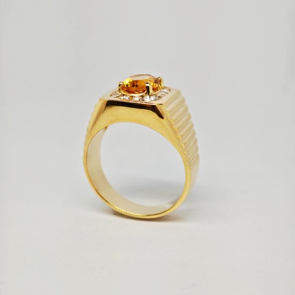 18K Yellow Gold Diamond & Citrine Ring