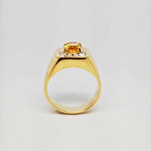 18K Yellow Gold Diamond & Citrine Ring