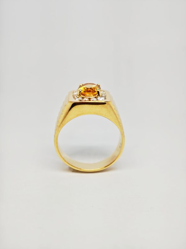 18K Yellow Gold Diamond & Citrine Ring