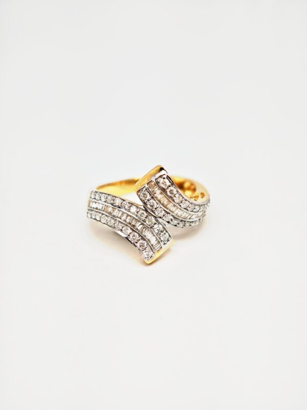 9K Yellow Gold Diamond Ring 2 Tone