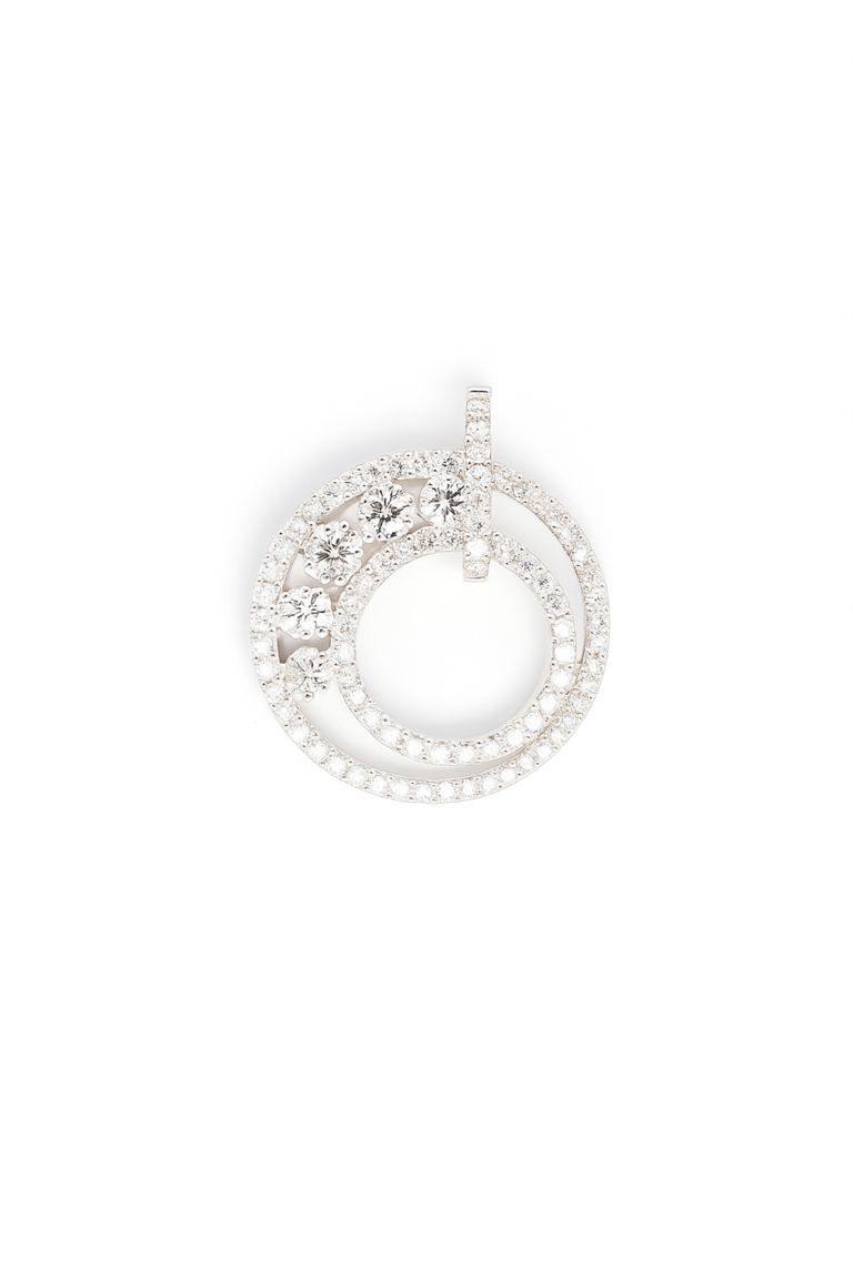 18K White Gold Diamond Pendant