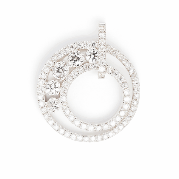 18K White Gold Diamond Pendant