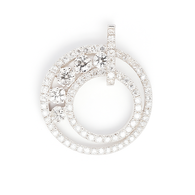 18K White Gold Diamond Pendant