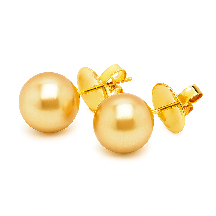 18K Yellow Gold Pearl Earstud