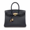 HERMES BRIKIN 25 LEATHER HANDBAG W/RODEO CHARM