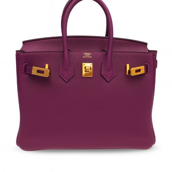 HERMES BRIKIN 30 LEATHER HANDBAG W/PADDOCK ROUGE CHARM SCARF