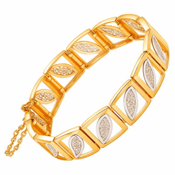 18K White/Rose/Yellow Gold Diamond Bracelet