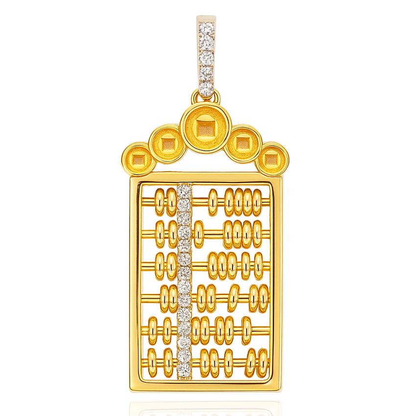 18K Yellow Gold Diamond Pendant