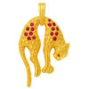 18K Yellow Gold Diamond & Ruby Pendant