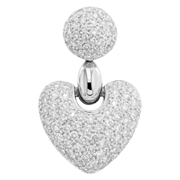 18K White Gold Diamond Heart Pendant