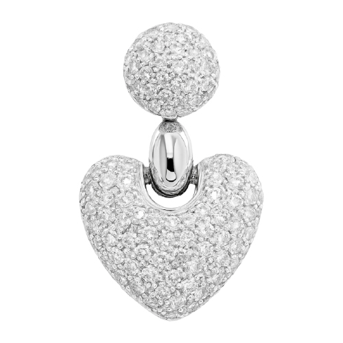 18K White Gold Diamond Heart Pendant