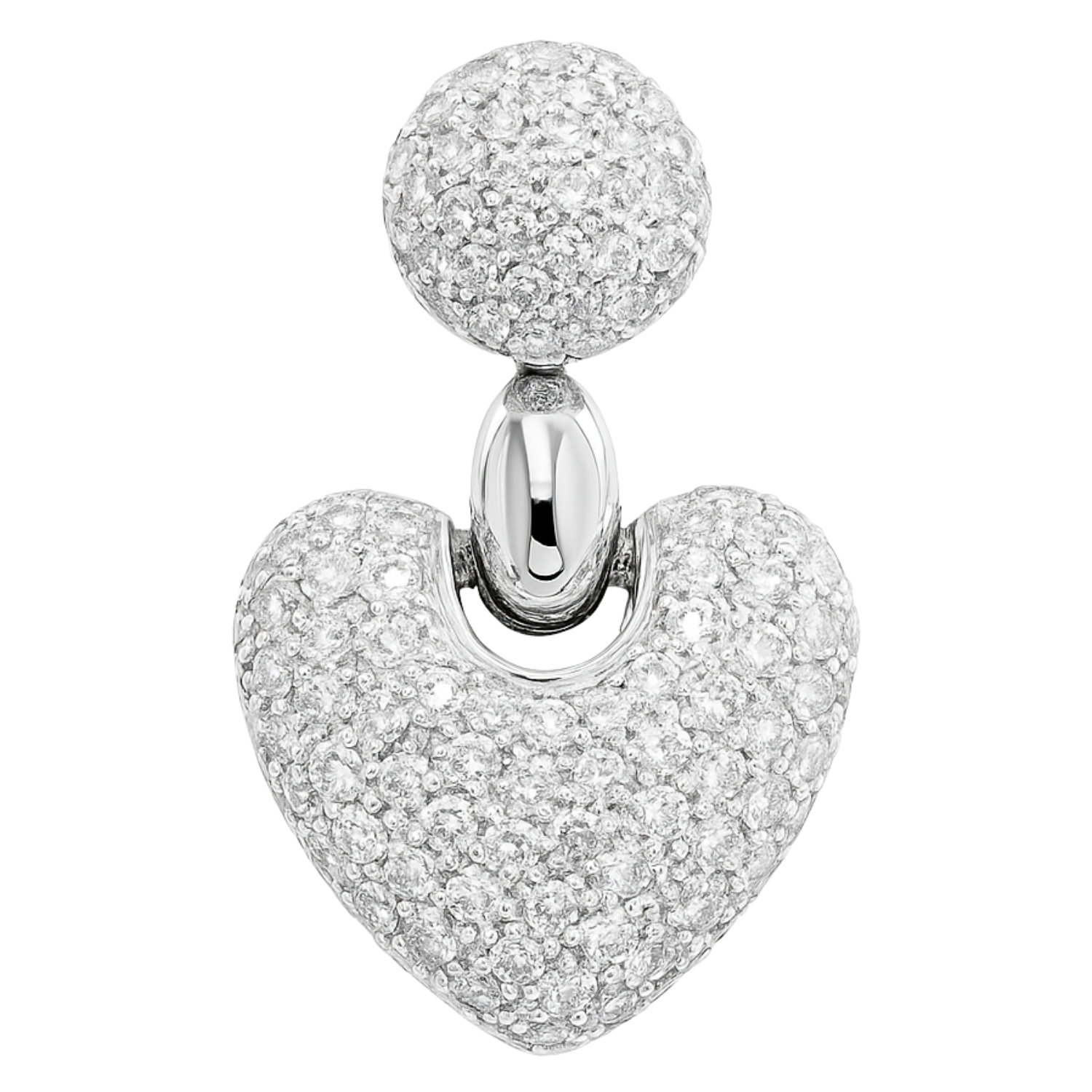 18K White Gold Diamond Heart Pendant