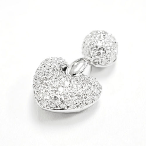 18K White Gold Diamond Heart Pendant