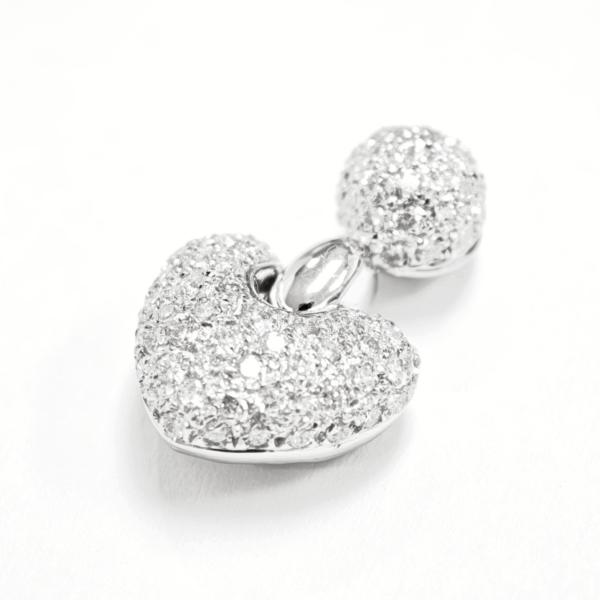 18K White Gold Diamond Heart Pendant