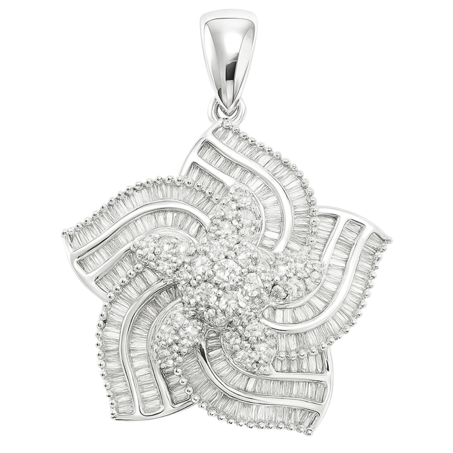 18K White Gold Diamond Pendant