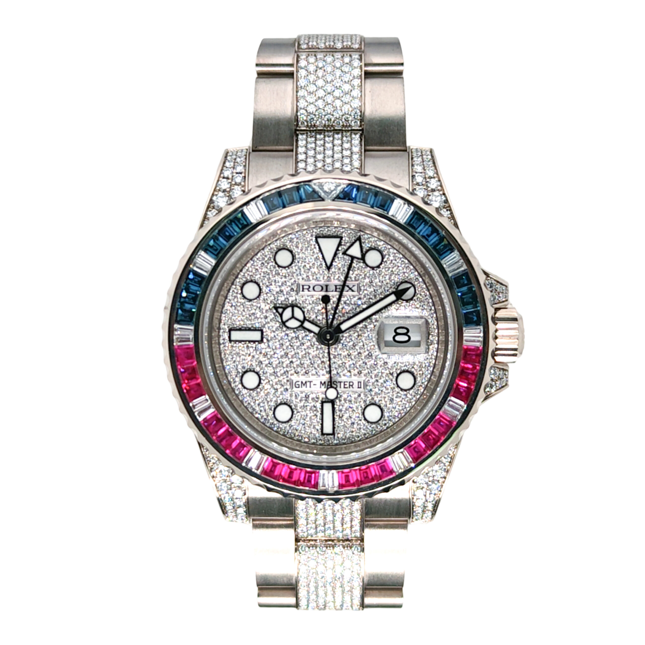 18K White Gold Rolex GMT-Master II Diamond & Sapphire 116759