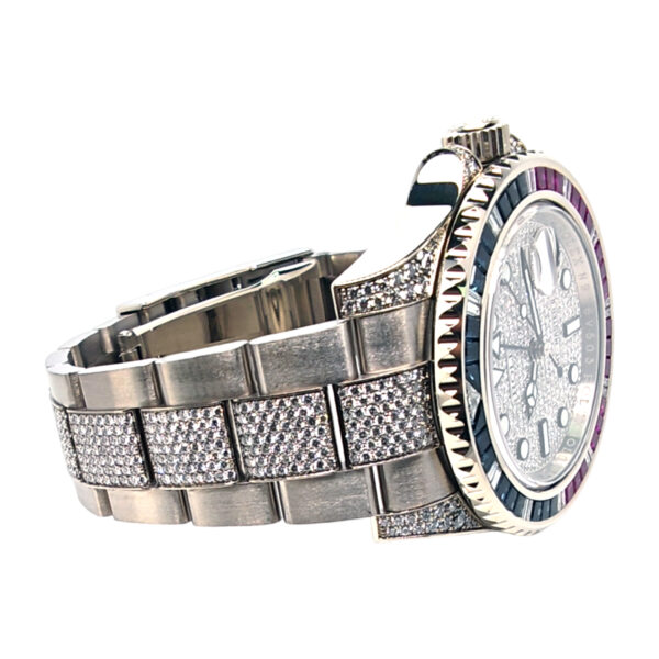 18K White Gold Rolex GMT-Master II Diamond & Sapphire 116759