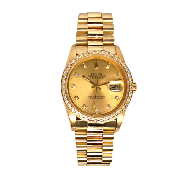 18K Yellow Gold Rolex Datejust Diamond 16018