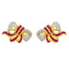 18K Yellow Gold Diamond & Ruby Earring 2 Tone