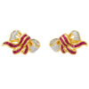 18K Yellow Gold Diamond & Ruby Earring 2 Tone