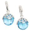 18K White Gold Diamond & Blue Topaz Dangling Detachable Earring