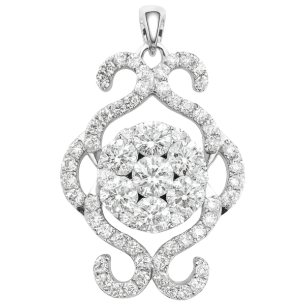 18K White Gold Diamond Pendant