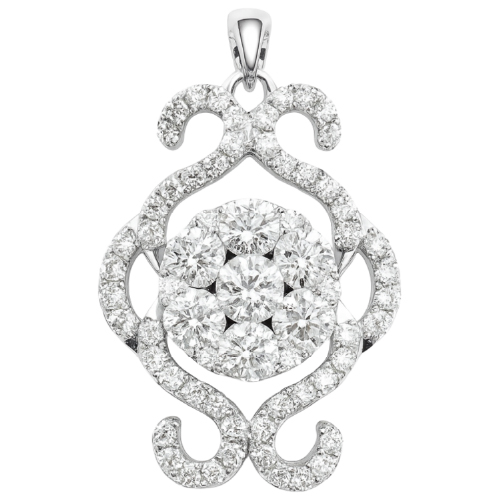18K White Gold Diamond Pendant