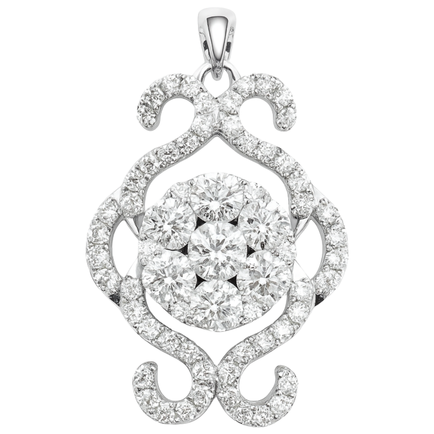 18K White Gold Diamond Pendant