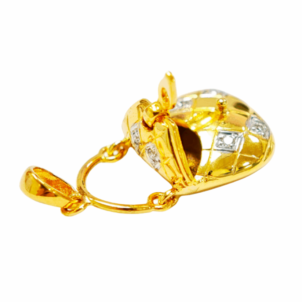 Yellow Gold Diamond Pendant 2 Tone