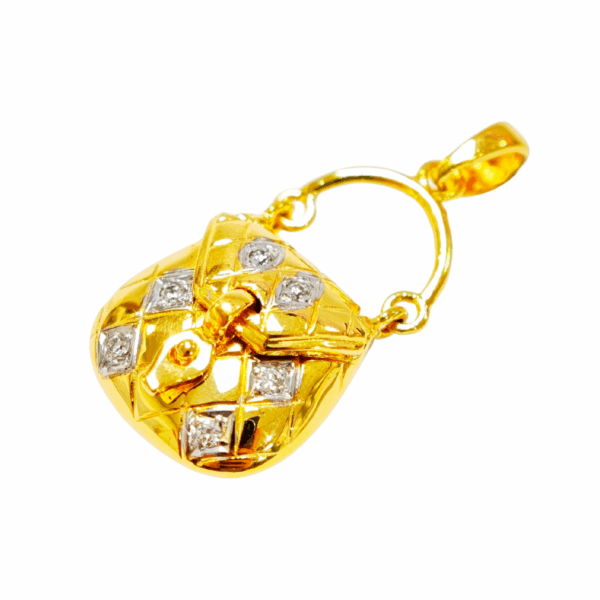 Yellow Gold Diamond Pendant 2 Tone