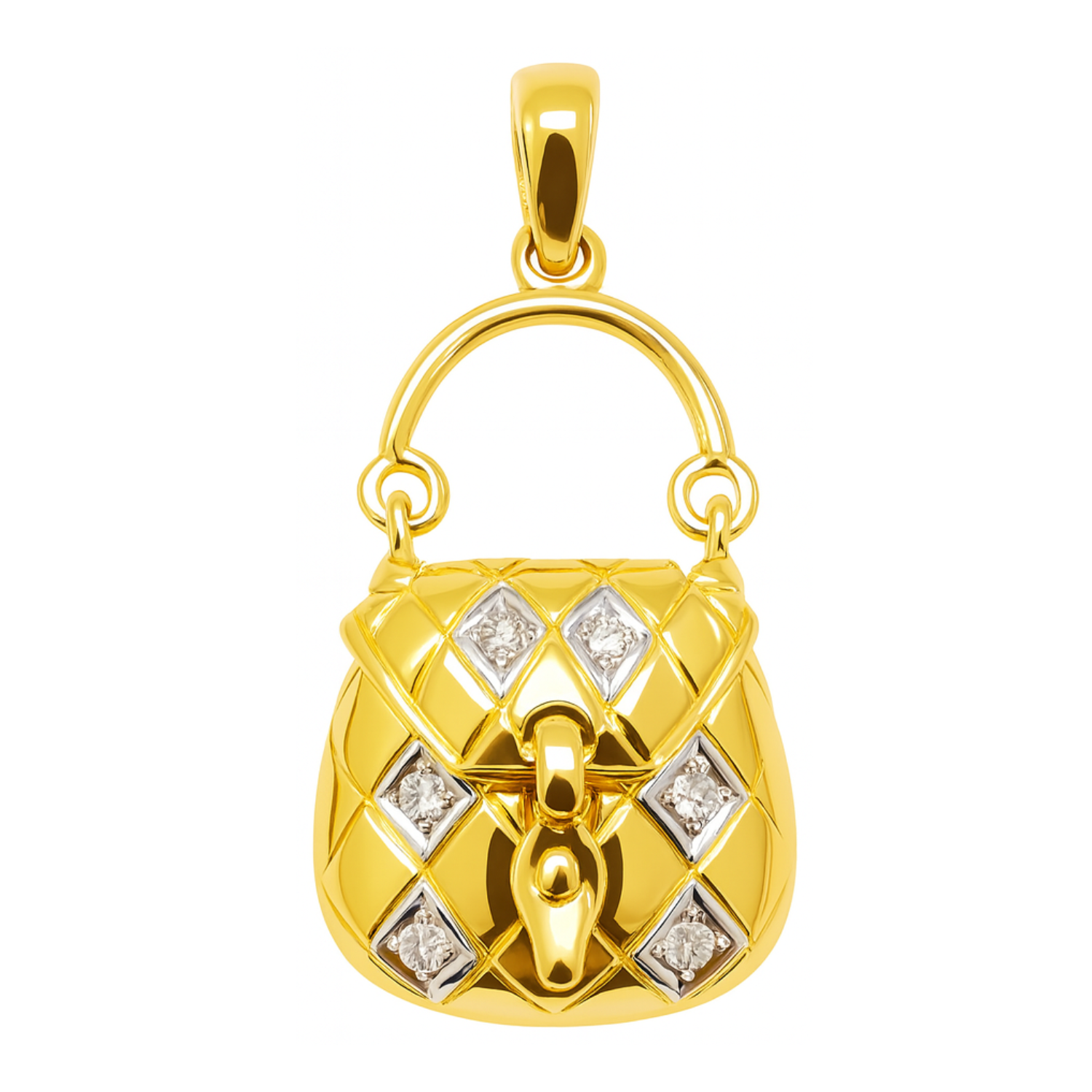 20K Yellow Gold Diamond Pendant 2 Tone