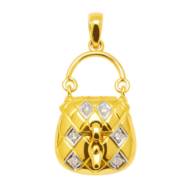 Yellow Gold Diamond Pendant 2 Tone