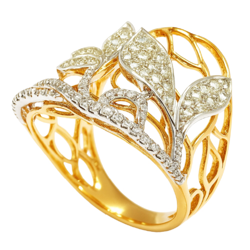 18K White/Rose Gold Diamond Ring