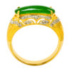 18K Yellow Gold Diamond & Jade Ring 2 Tone