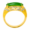 18K Yellow Gold Diamond & Jade Ring 2 Tone