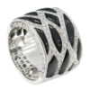 18K White Gold Diamond & Onyx Ring